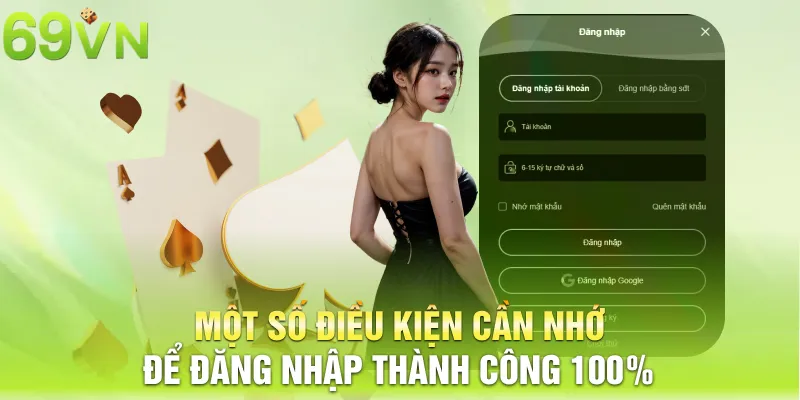 Một số điều kiện cần nhớ để đăng nhập thành công 100%